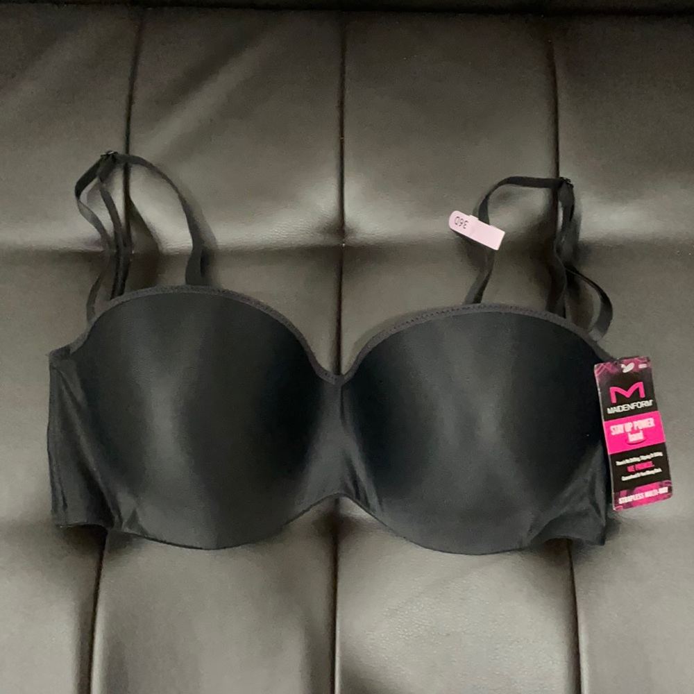 NWT MAIDENFORM STRAPLESS MULTI-WAY BLACK BRA 36D